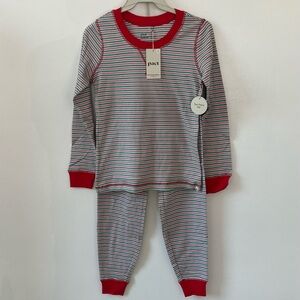 Pact Red and White Striped Pajama Set